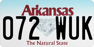 AR license plate 072WUK