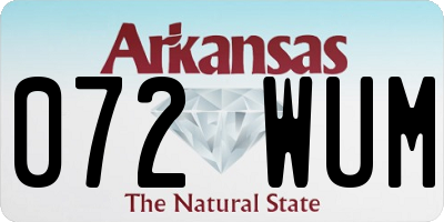 AR license plate 072WUM