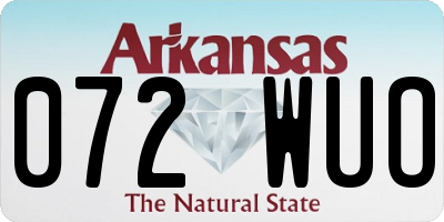 AR license plate 072WUO