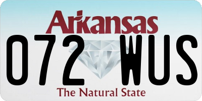 AR license plate 072WUS