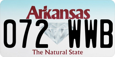 AR license plate 072WWB