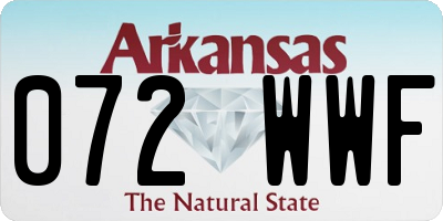 AR license plate 072WWF