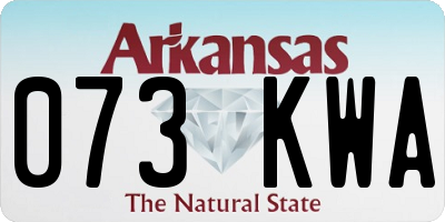 AR license plate 073KWA