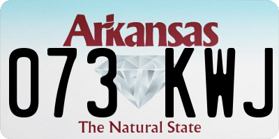 AR license plate 073KWJ