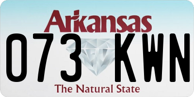 AR license plate 073KWN
