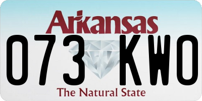 AR license plate 073KWO