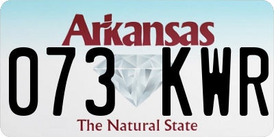 AR license plate 073KWR