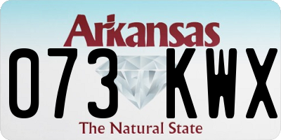 AR license plate 073KWX