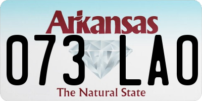 AR license plate 073LAO