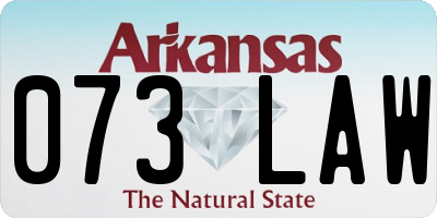 AR license plate 073LAW