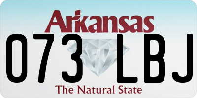 AR license plate 073LBJ
