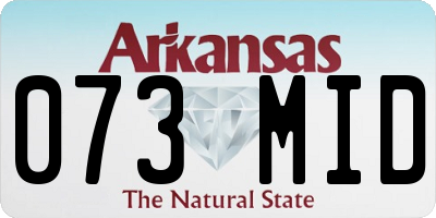AR license plate 073MID