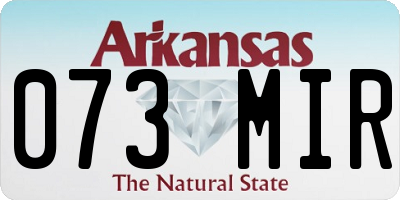 AR license plate 073MIR