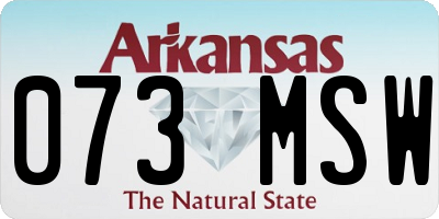 AR license plate 073MSW