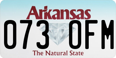 AR license plate 073OFM