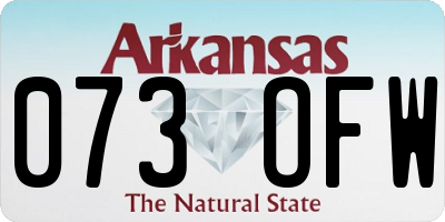 AR license plate 073OFW