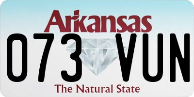 AR license plate 073VUN