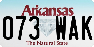 AR license plate 073WAK