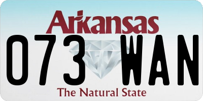 AR license plate 073WAN