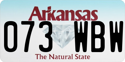 AR license plate 073WBW