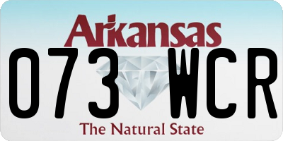 AR license plate 073WCR