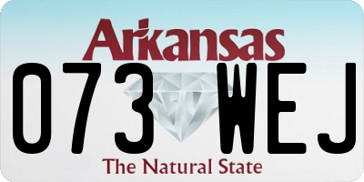AR license plate 073WEJ