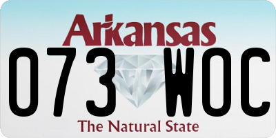 AR license plate 073WOC