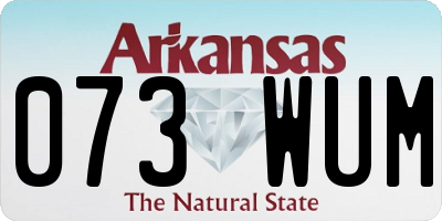 AR license plate 073WUM