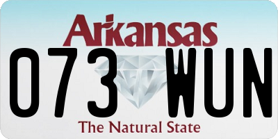 AR license plate 073WUN