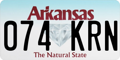 AR license plate 074KRN