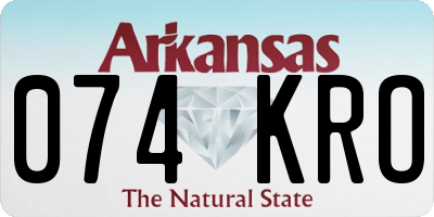 AR license plate 074KRO