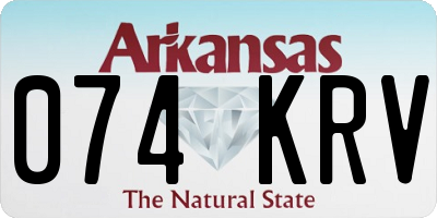AR license plate 074KRV