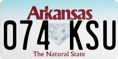 AR license plate 074KSU