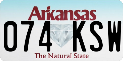 AR license plate 074KSW