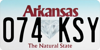 AR license plate 074KSY