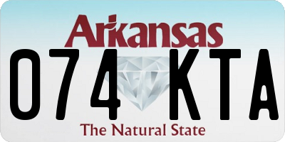 AR license plate 074KTA