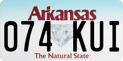 AR license plate 074KUI