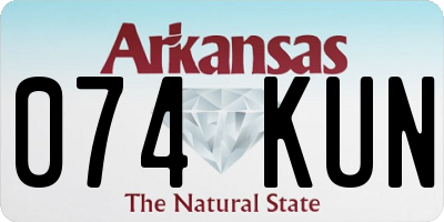 AR license plate 074KUN