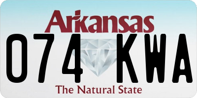 AR license plate 074KWA