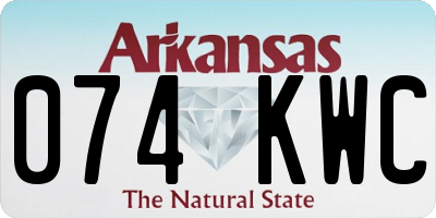 AR license plate 074KWC