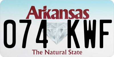 AR license plate 074KWF