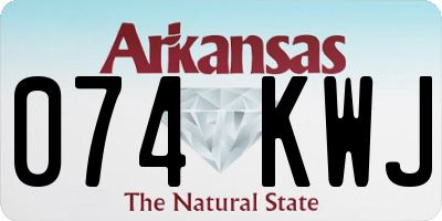AR license plate 074KWJ