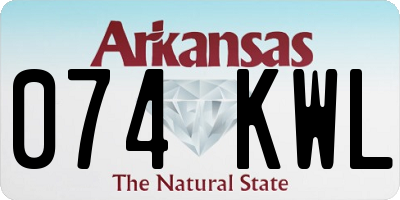 AR license plate 074KWL