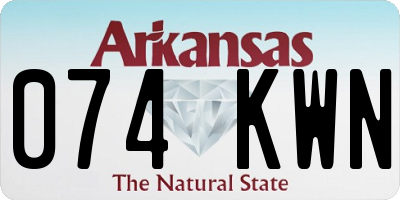 AR license plate 074KWN