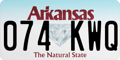 AR license plate 074KWQ