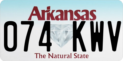 AR license plate 074KWV