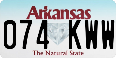 AR license plate 074KWW