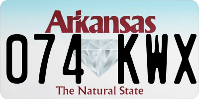 AR license plate 074KWX