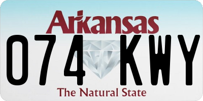 AR license plate 074KWY