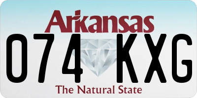 AR license plate 074KXG